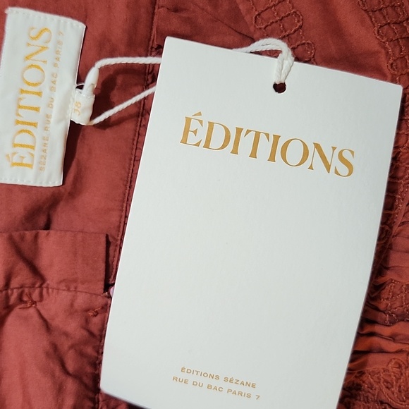 NWT Sézane Sophie Skirt brown (lace/embroidered) - Picture 9 of 12